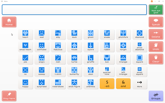 An AAC communication grid showing micro:bit coding controls